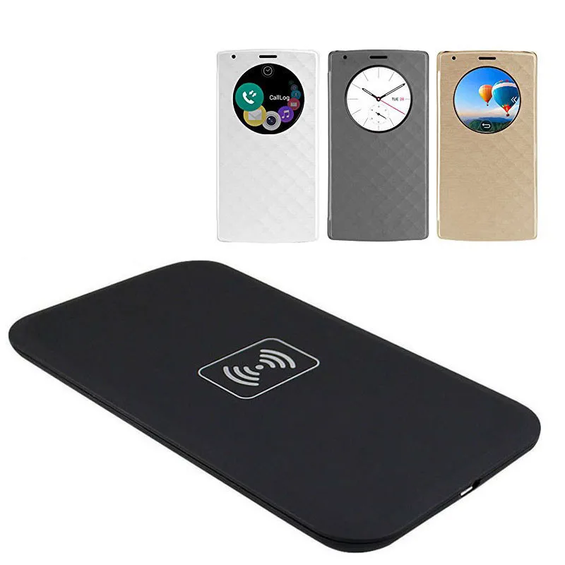 

Quick Circle Leather Case Cover + Qi Wireless Charger Charging Pad For Lg G4 Universal Qi Wireless Charger Pad Mobile Phone