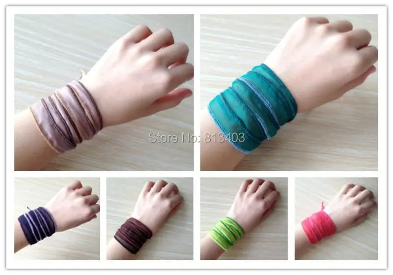 Summer Season Yoga Silk Wrap Bracelet Multi Twist Summer Season Yoga Silk Wrap Bracelet Multi Twist Dream Catcher Bracelets Light Green 12pcs Lot Free Shipping