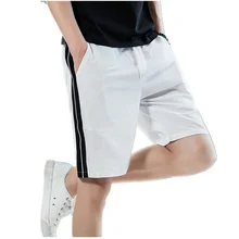 Для Мужчин's Шорты сбоку полосатый хлопок эластичный шнурок на талии Шорты Летний Повседневная дышащая Для Мужчин's шорты-бермуды Шорты