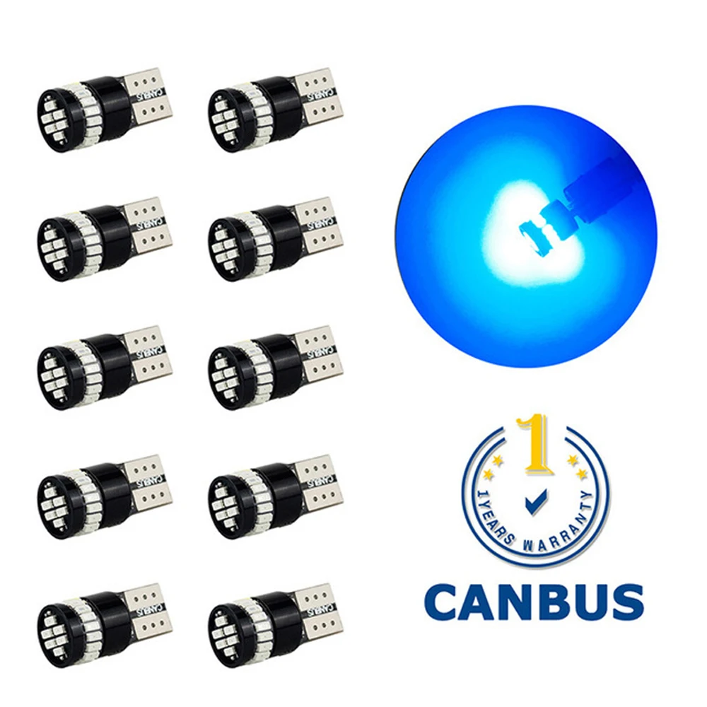 10 шт. T10 светодиодный Canbus W5W 168 194 просвет Автомобильные стояночные огни для Audi A4 B6 B8