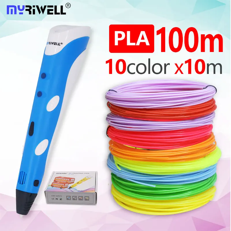 Myriwell 3d Ручка rp100a с бесплатной abs и pla нитью, 3d печатная ручка, 3d ручки для детей, инструменты для рисования, подарок на день рождения