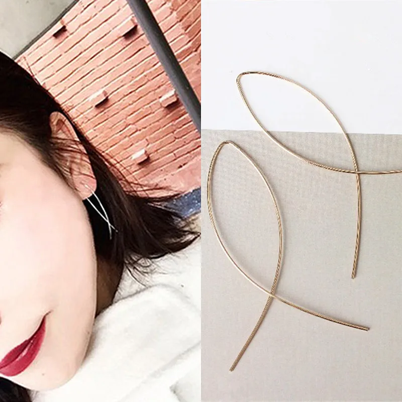 

Hot Selling Fish Shaped Stud Earrings Simplicity Handmade Copper Wire Earring for Women Brincos 2019 Geometric Jewelry Gifts