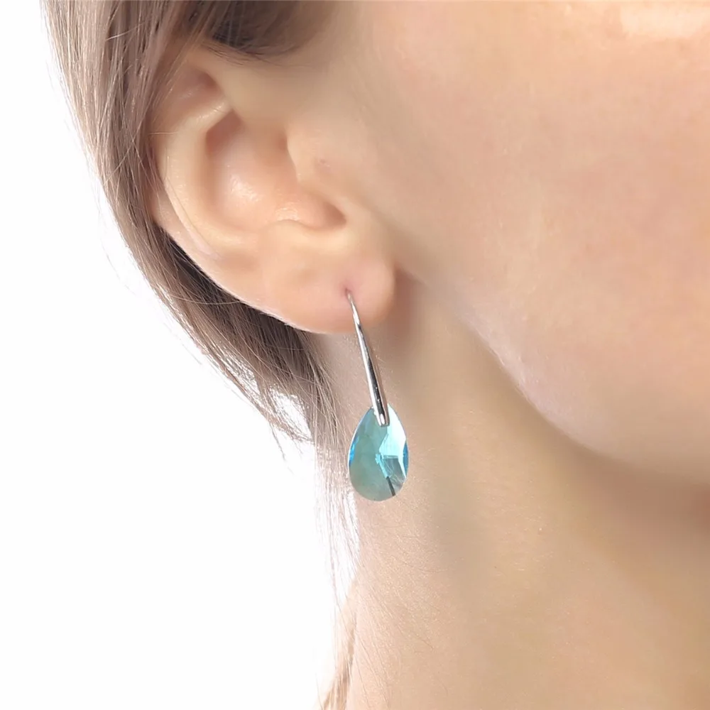 Drop Earrings Queen Girl Birthday Wedding Austrian Crystal 18KGP Sweet Tear Water