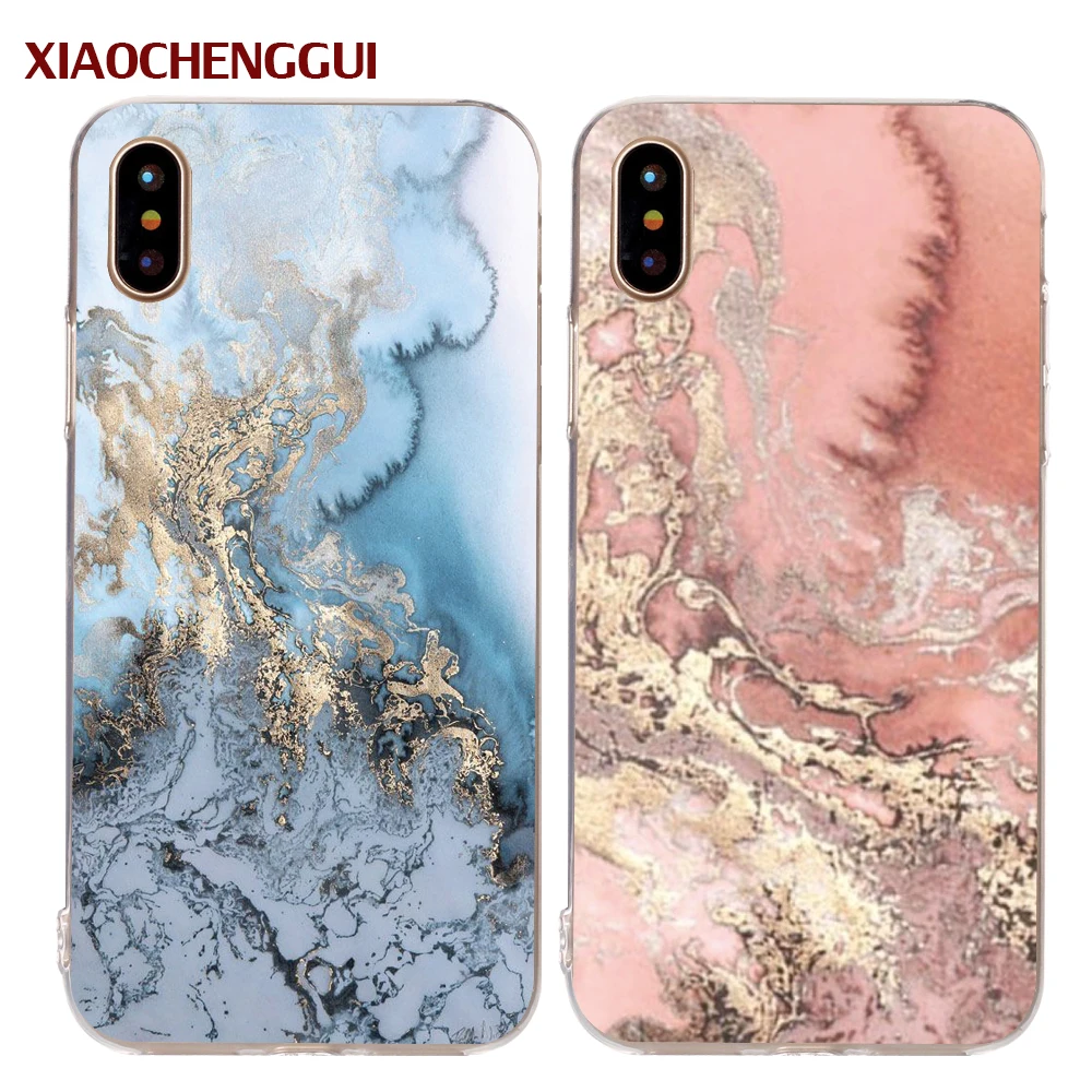 

Hot Granite Stone Marble Texture Pattern Case For iphone 6 6S 5s 7 8 Plus x Thin Soft silicone Phone Cases Cover Coque