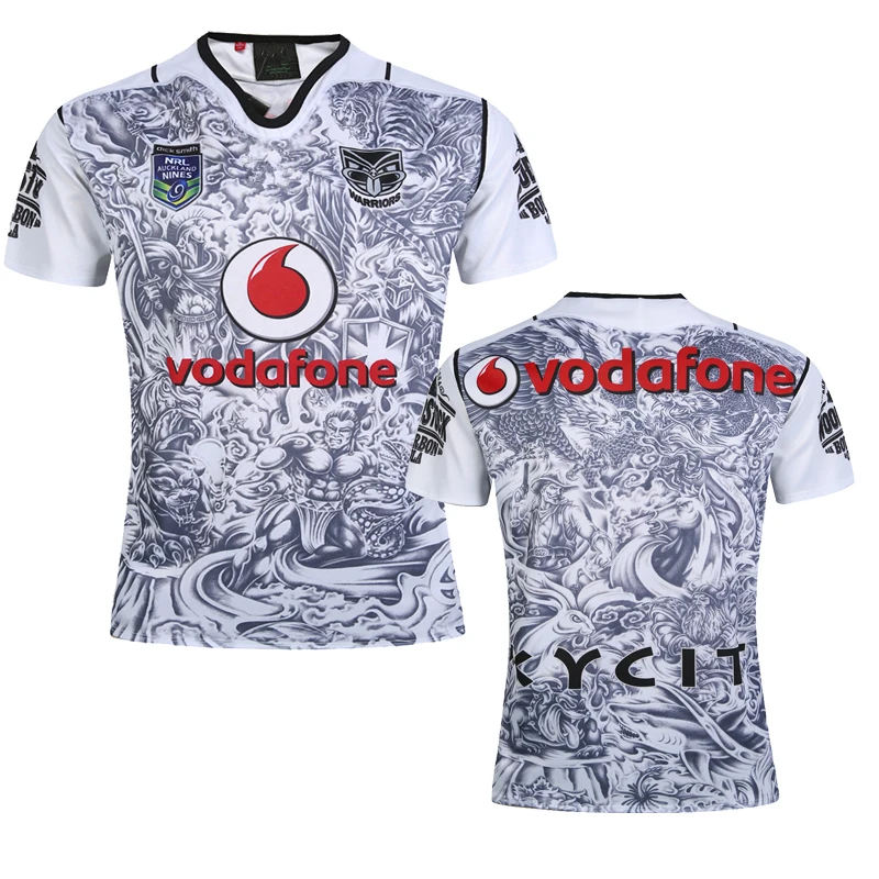 

2018 TOP shirt New Zealand Warriors rugby jerseys away white 2019 Warriors RUGBY SHIRT size S-3XL FREE ship