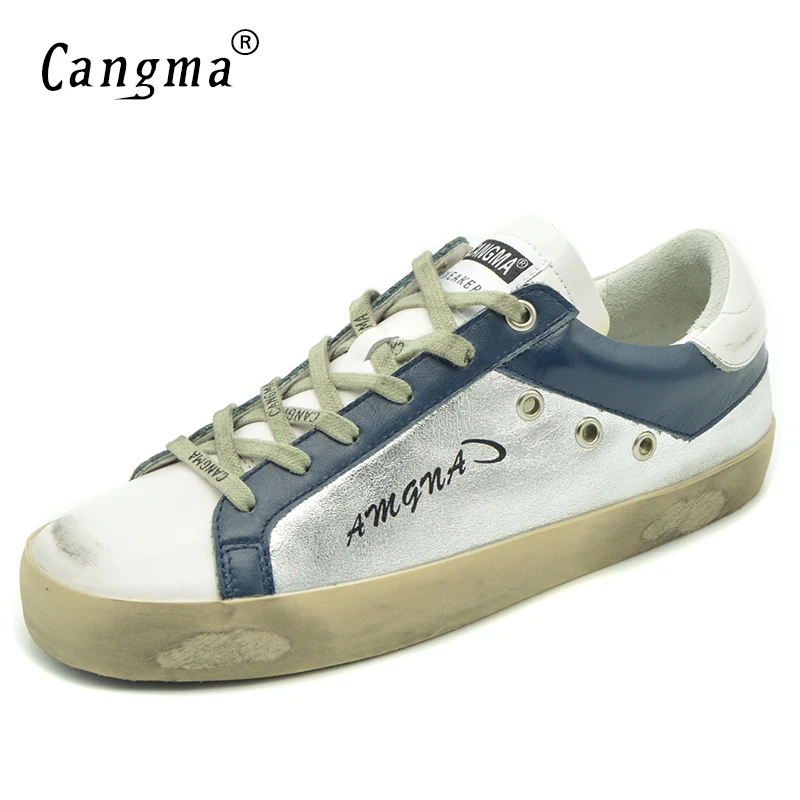 

CANGMA Luxury Brand Women Designer Shoes Silver Patent Leather Sneakers Flats Retro Leisure Shoes Adult Female Vintage Shoe