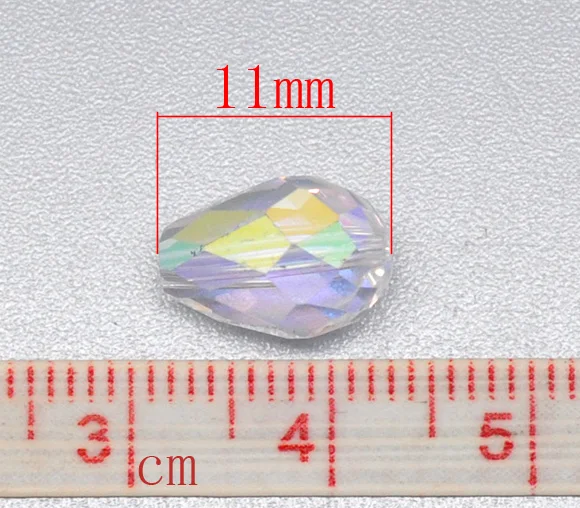 8SEASONS Clear AB Color Crystal Glass Faceted Teardrop Beads 5500 11x8mm sold per packet of 50(B10449) | Украшения и аксессуары
