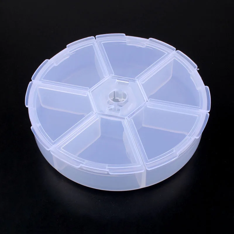 6Grid Rhinestone Crystal Beads Accessorie Container Nail art Case Empty Box Transparent Decoration Storage Case