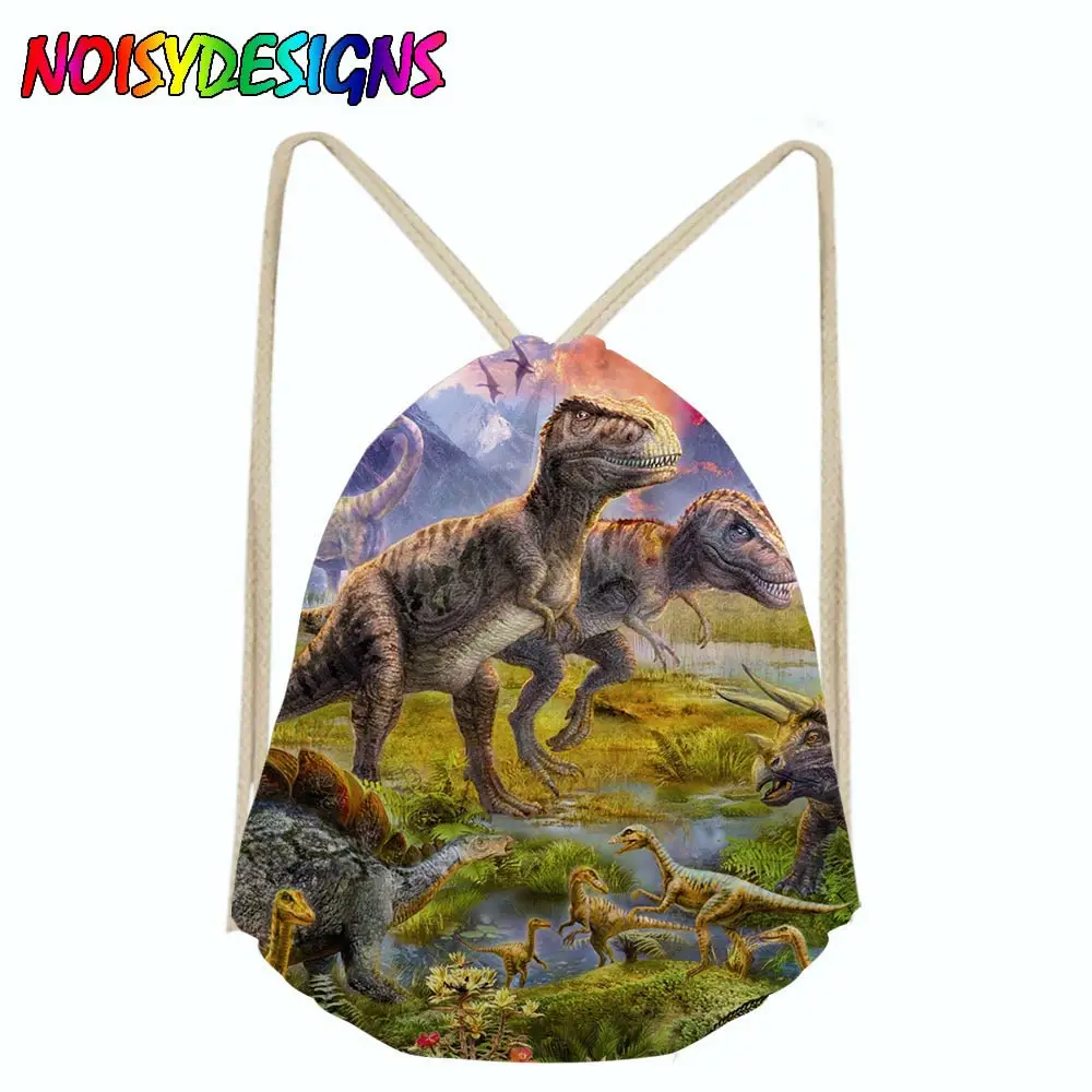 NOISYDESIGNS Backpack female Dinosaur School bag drawstring bag girls boys bagpack mini backpack female satchel Female