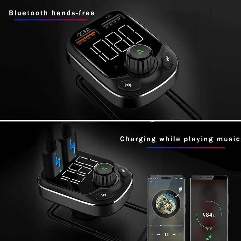 JaJaBor Bluetooth Carkit Handsfree FM передатчик автомобильный MP3 плеер Поддержка TF карта/U диск