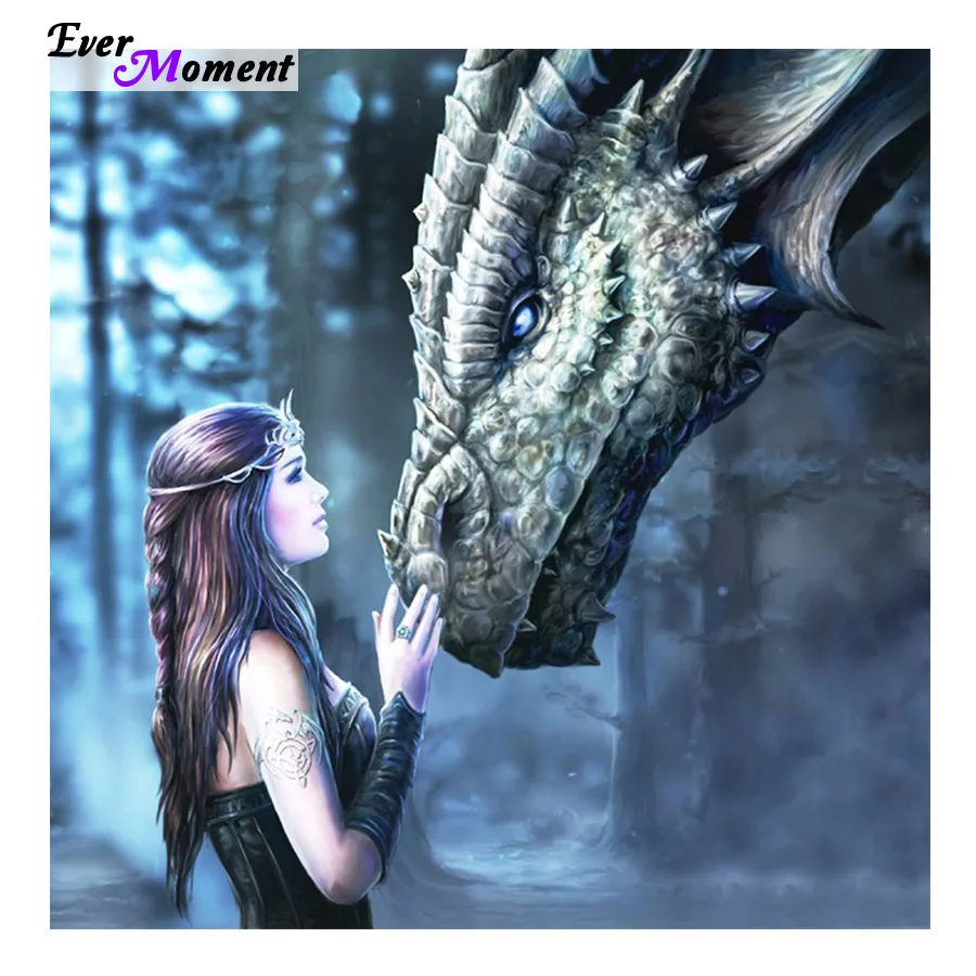 

Diy Diamond Painting Princess With Dragon Cross Stitch Diamond Embroidery Home Decoration Needlework Diamond Mosaic ASF054