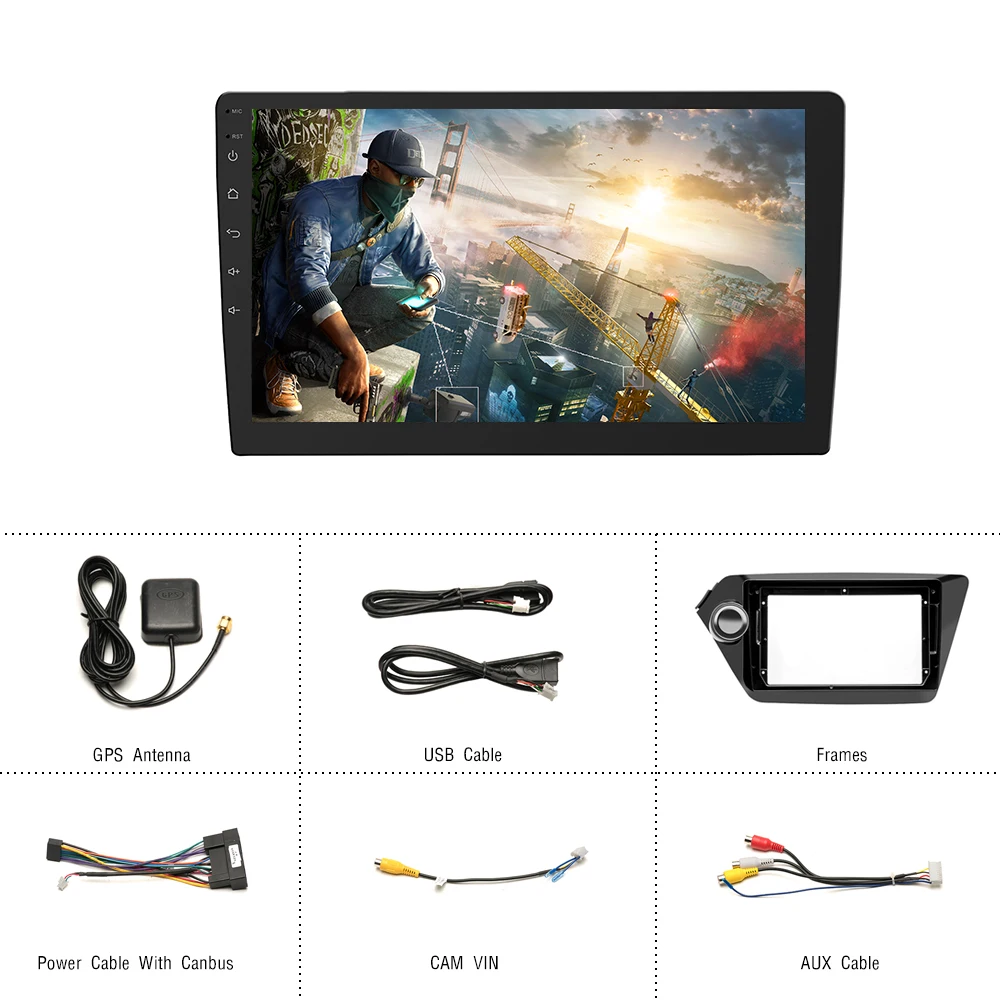 Best Podofo GPS Navigation Car Radio Android Multimedia Player 2 Din Audio Stereo MP5 WIFI Autoradio No DVD For Kia K2 RIO 2013-2018 5