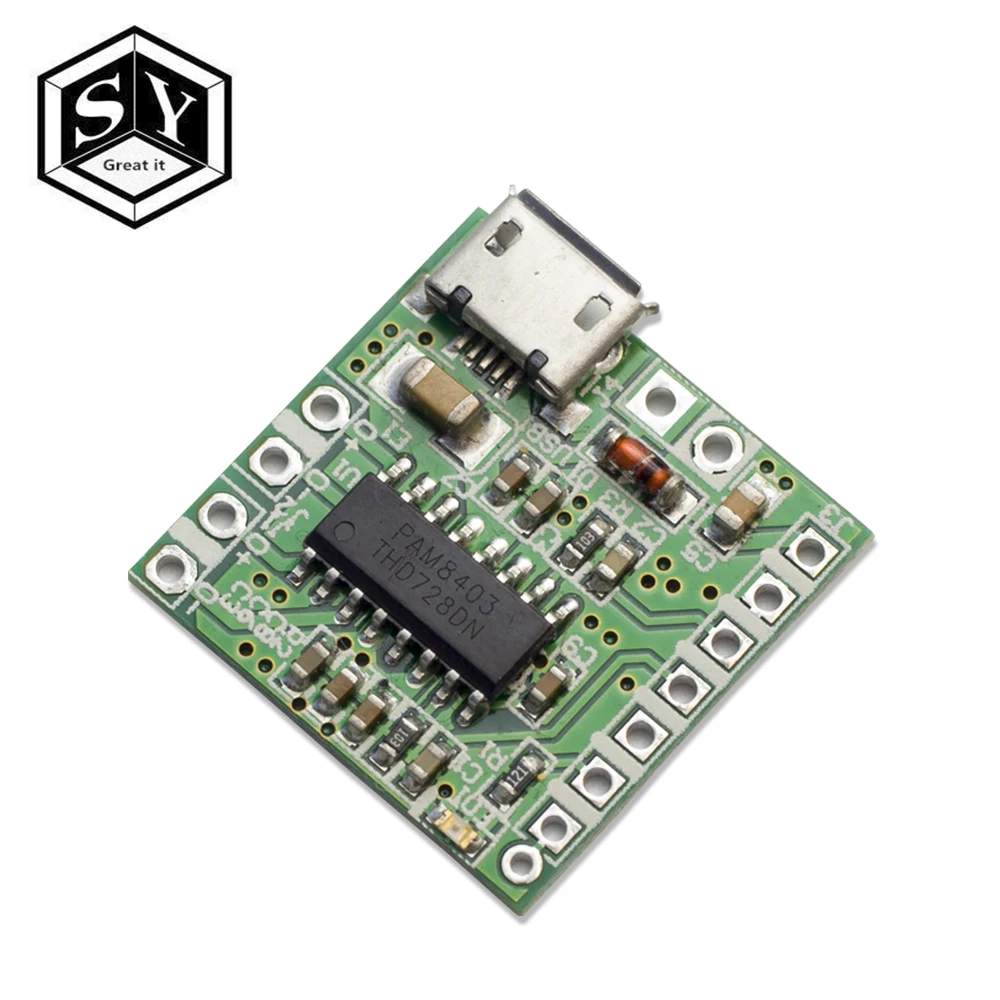 1 шт это здорово PAM8403 DC 5 V Мини класса D 2x3 W USB Мощность усилитель доска DIY Bluetooth