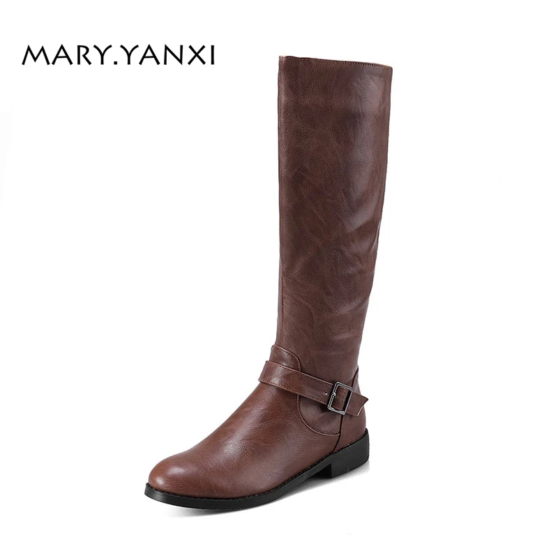 Buy Winter Women Shoes Mid Calf Boots Riding