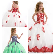 2016 Fille Pageant Robes de mariage robe de Bal Stade Performance D’anniversaire Robes Longue Partie de Princesse Robe Fleur Fille Robe