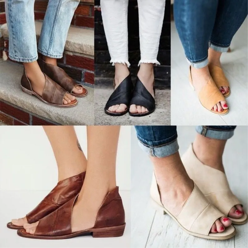 

2019 new sunny everest large-size women's shoes peep toe women's shoes spot low-heeled women's shoes women sandals