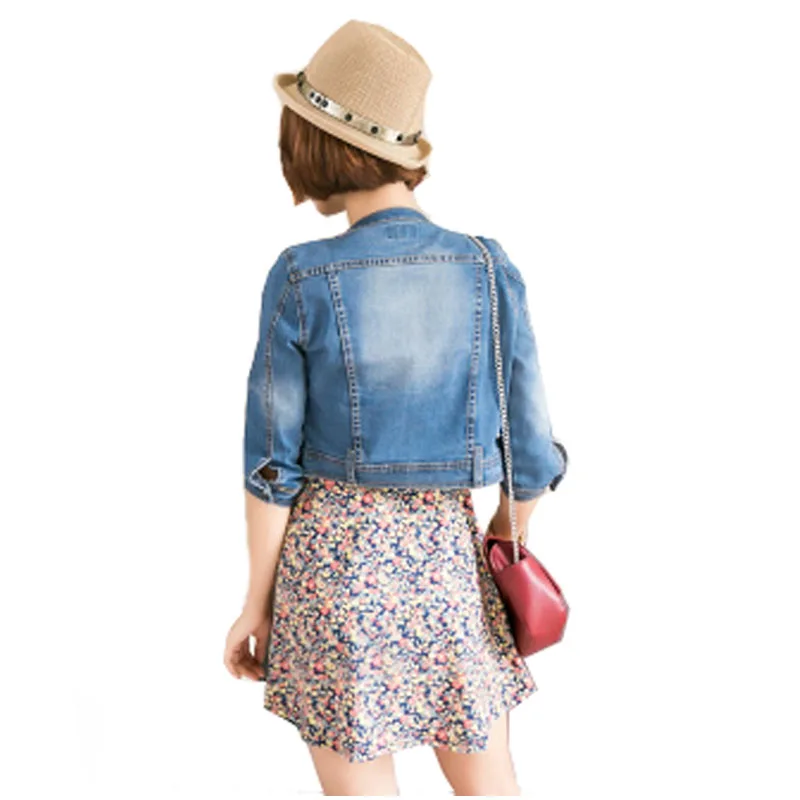 low cost  Fashion 2019 Autumn Vintage Women's Jeans Slim Denim Jacket Women Short Jean Jacket jackets for wom