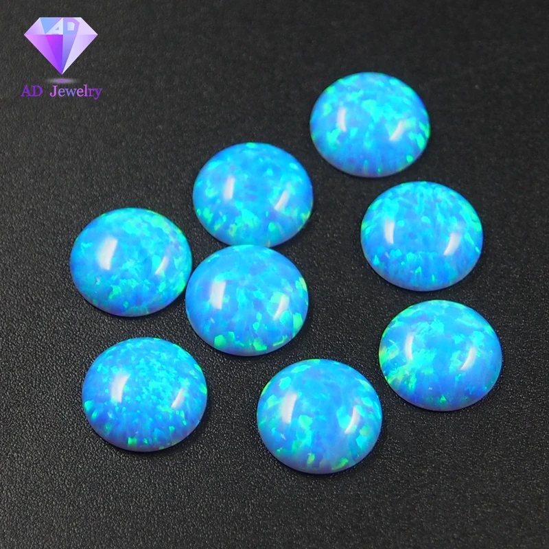 

50pcs/ Alot Round 2mm Opal OP06 Blue fire opal cabochon beads for ring