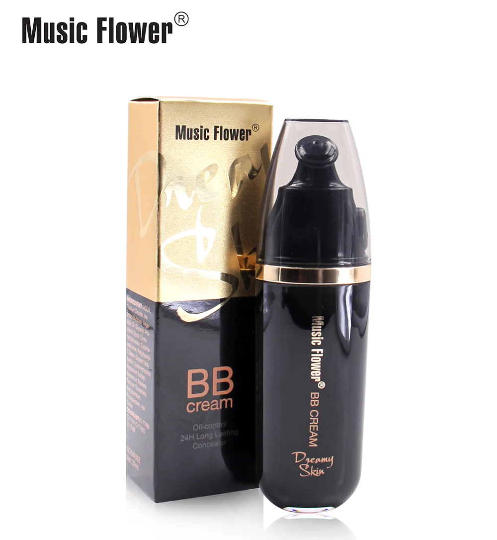 Music Flower 3 цвета натурального уход за кожей лица BB крем для лица, макияж, основа, кремовая основа контроль выработки кожного жира, Длительное Действие, база под макияж полное покрытие