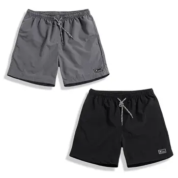 

Men's Plus Size Elastic Drawstring Waist Cargo Shorts Thin Quick Dry Summer Casual Solid Color Beach Shorts With Pockets M-5XL
