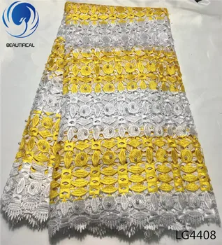 

BEATIFICAL Nigerian Cord lace fabrics High quality embroidery guipure lace fabric for clothes African chemical lace fabric LG44
