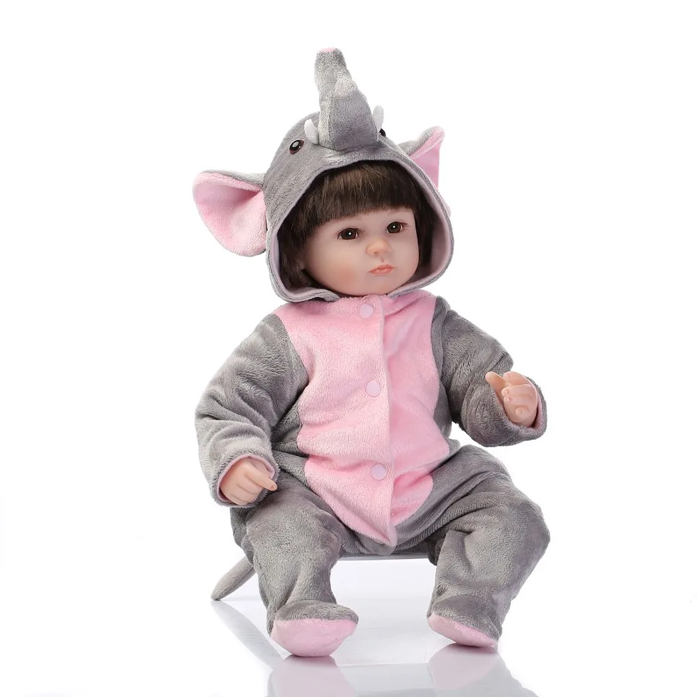 NPK Bebes Reborn Dolls de Silicone Girl Body 43 см слон adora кукла игрушки для девочек boneca Baby Bebe кукла лучшие подарки игрушки