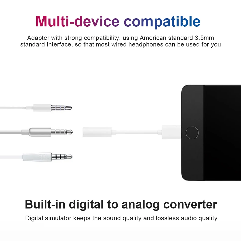 !ACCEZZ USB Type C To 3.5mm Audio Adapter For Huawei Mate 10 Pro Xiaomi 6 5 Mix 2 Calling Listening Earphone Connector Aux Cable (3)