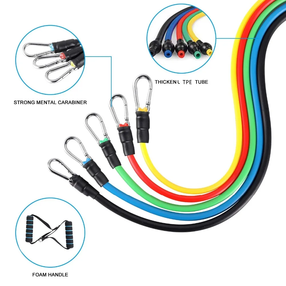 15 шт. Эспандеры комплект латекса упражнения Эластичная лента Fitess Йога петля ремешок тяговых канатов для тренировки с сумкой в комплекте