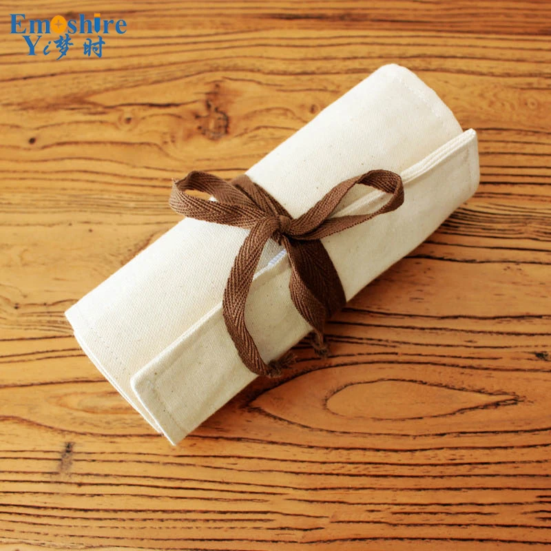 Emoshire Pencils cotton canvas handmade original color lead pencil drawing pen large capacity pencil pencil bag (7)