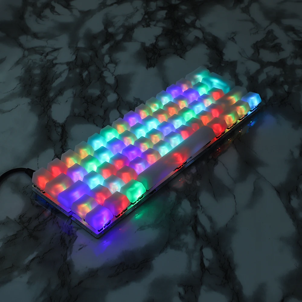 YMDK 1 5 мм ABS 108 87 61 ANSI ISO пустой молочный туман OEM профиль просвечивающий Keycap для MX