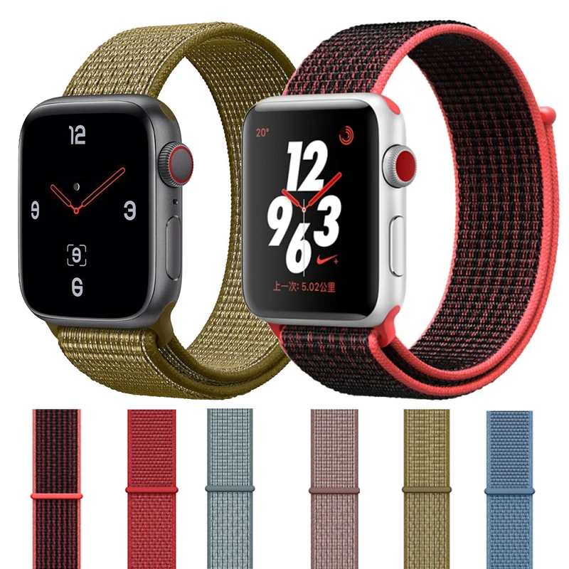 

Nylon Strap for Apple Watch Strap 44mm 42mm 38mm 40mm Straps Nylon Series 4 3 2 1 Bands Bracelet for iWatch 4 Bands 44mm Band