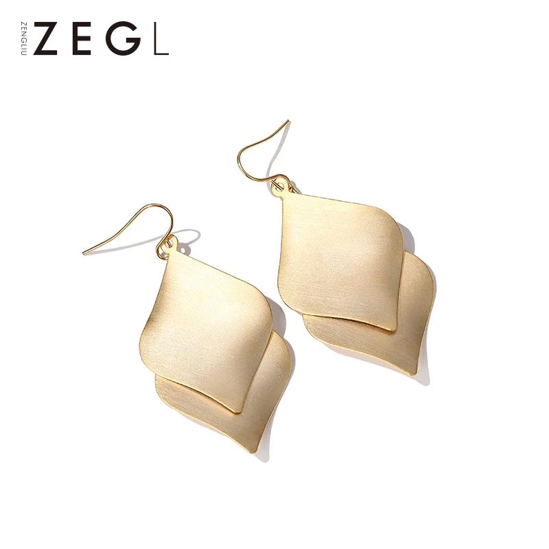 Женские серьги гвоздики ZEGL металлические геометрические с