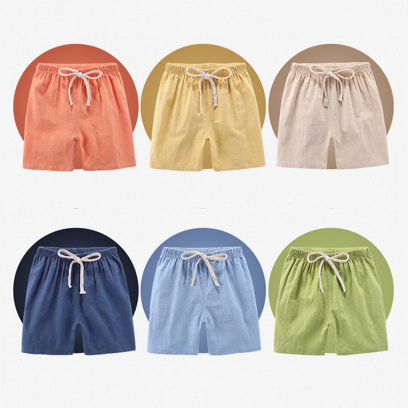 

Children Shorts for Boys Summer Beach Short Boys Girls Shorts Solid Color Casual Sports Kids Pants Clothing Elastic Waist Shorts