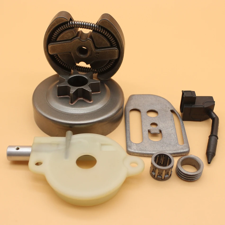 .325 7T Clutch Drum Oil Pump Worm Gear Bar Plate Kit For Husqvarna 136 137 141 142 36 41 Chainsaw 530069342 / 530014949