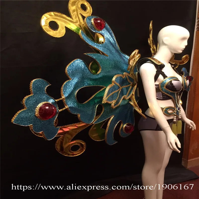 Girl Secret bra chinese style Model stage wears no ledcostume singer party event ballroom dance sexy wings clothes dj bar disco06