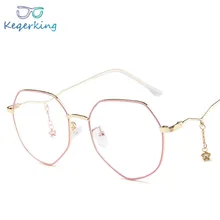 Винтажные женские очки Nerd, пентаграмма, подвеска, плоское зеркало, Полигональная индивидуальность, женские Необычные литературные очки, оправа HA-73