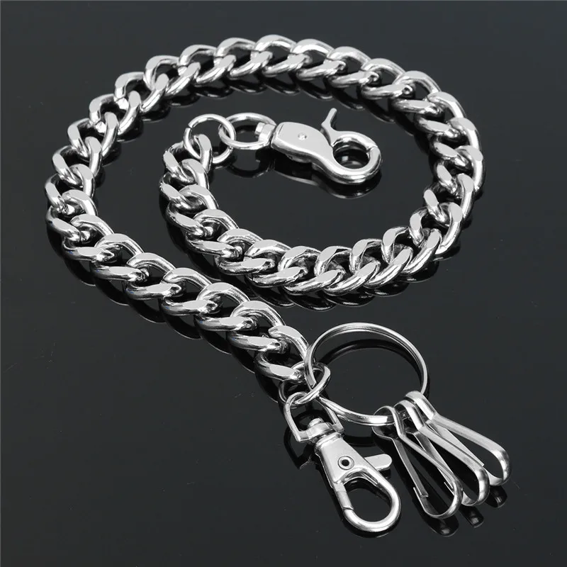 48CM Simple Thick Biker Trucker Wallet Chain Strap Silver Metal Punk