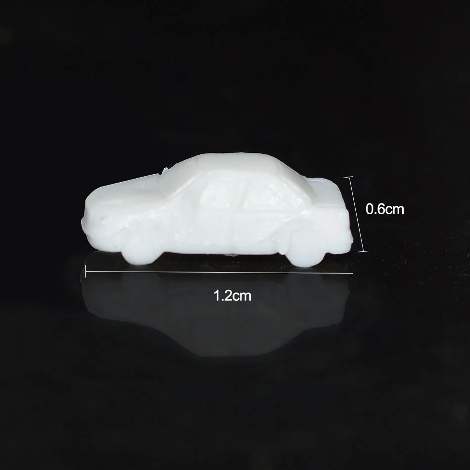

300PCS/LOT 1:250 1:300 1:500 scale ABS plastic white car for architectural model making train layout