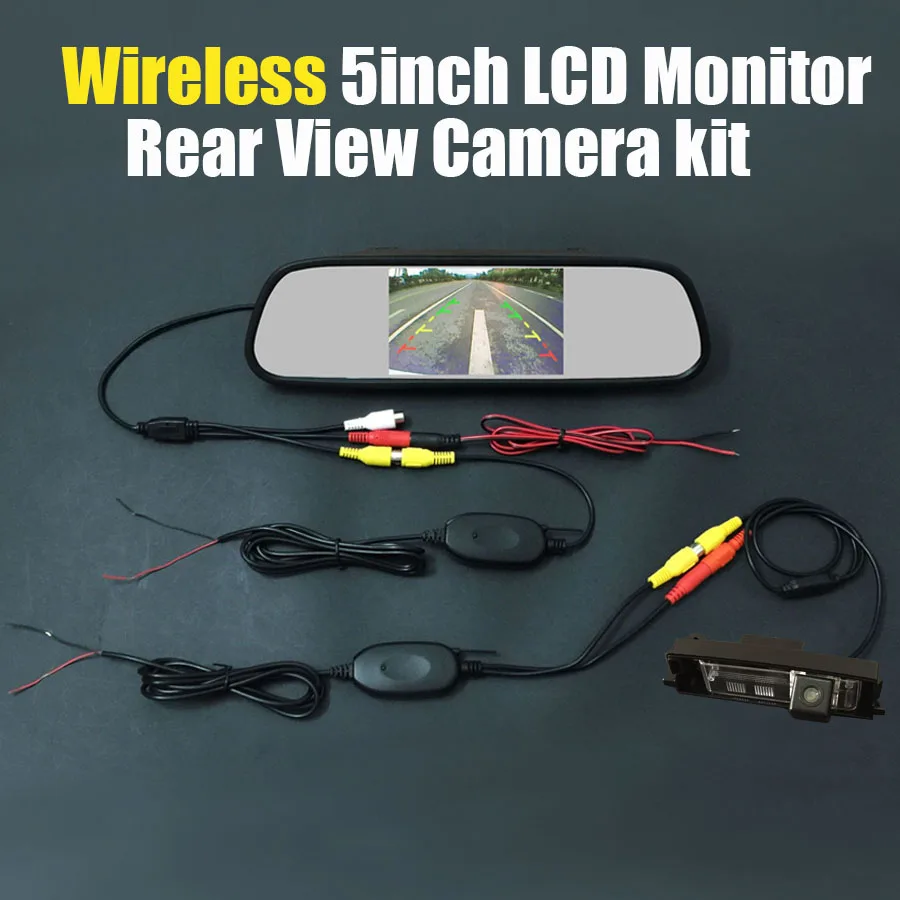 Review Wireless 5inch Mirror LCD DVD Monitor Car Rear View Backup