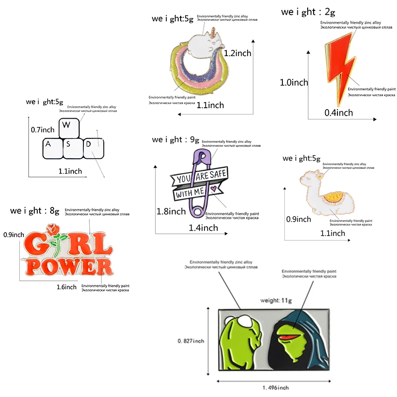 С героями мультфильмов коллекция булавок! Клавиатура девочка мощность ребенок лама Радуга Кошка флэш лягушка значки с животными нагрудные булавки коллекция