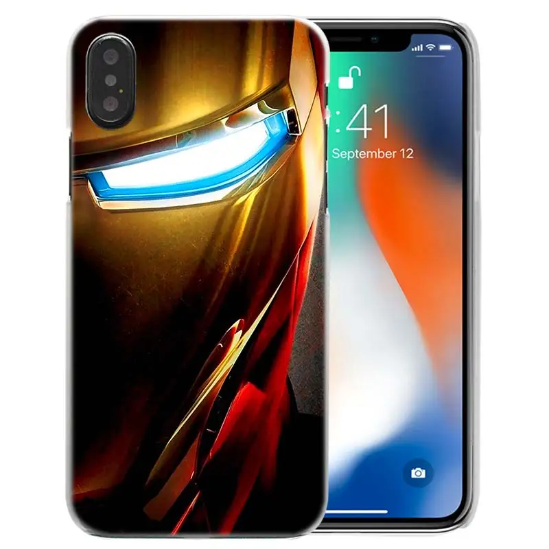 Чехол супергероя Железного человека для iPhone XS Max XR X 10 7 8 6 6S Plus 5S SE 5 4S 4 5C Прозрачный жесткий пластиковый чехол для телефона 11 Pro - Цвет: 07