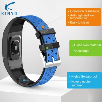 

New 2018 Smart band wristband Highly Sweatproof Close skin material Corrosion resistance Heart Rate Monitor pk xaomi mi band 3