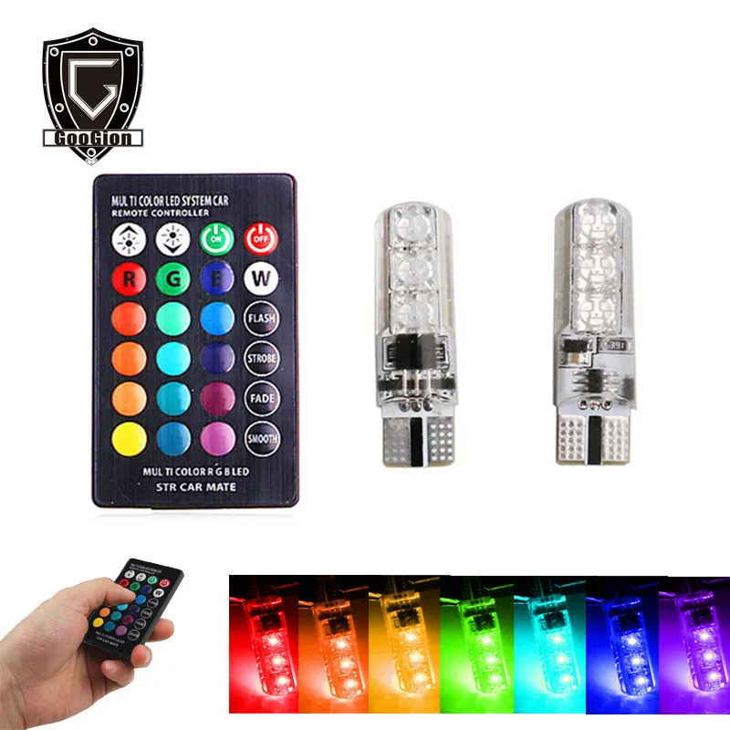 GOOGION W5W светодиодный T10 Canbus светильник для автомобиля s RGB с дистанционным