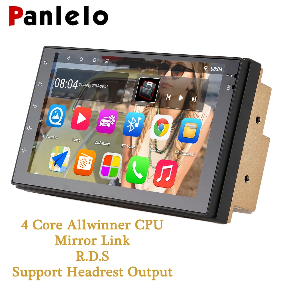 Panlelo 2 Din Android 8 1 автомобильное радио 7 &quot1080P четырехъядерный 2din головное