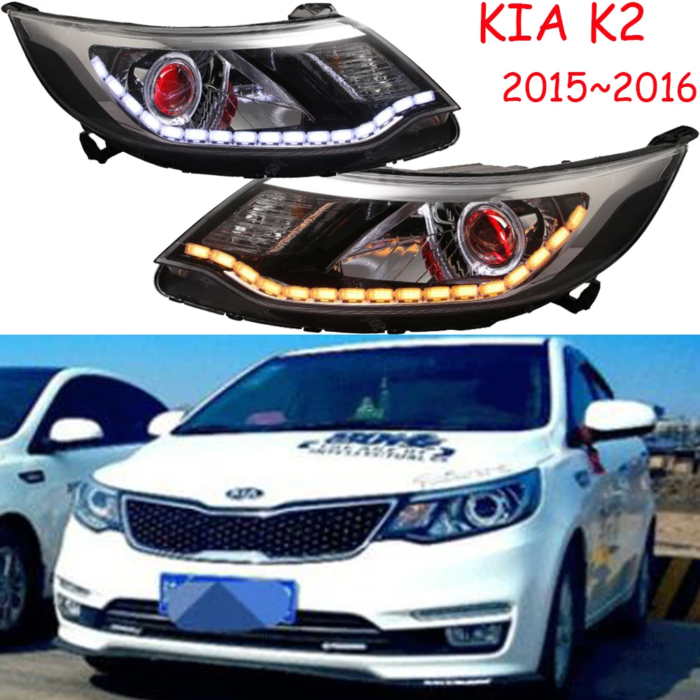 1set Bumper head lamp for KIA K2 Headlight 2015~2016y car accessories Front light kia k2 rio headlamp fog | Автомобили и