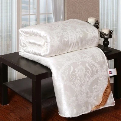 

New Natural/Mulberry Luxury Silk Comforter Hand-made Twin Queen King Full size Blanket Quilt jacquard Bedding in Filler