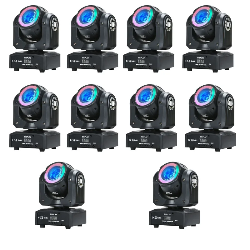 

10pcs New Mini 60W LED Mini Moving Head Light DJ Beam Wash Lighting powerful Beam Wash 2in1 Moving Head light for Club DJ Party
