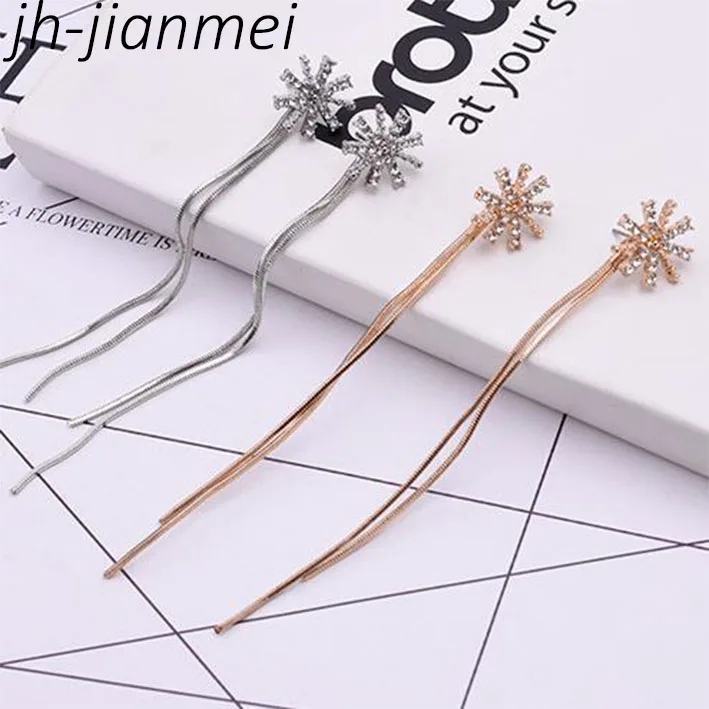 

Chain Earrings Temperament Long Earrings Triangle Snowflake Stud Simple Hypoallergenic Personality Wild Earring