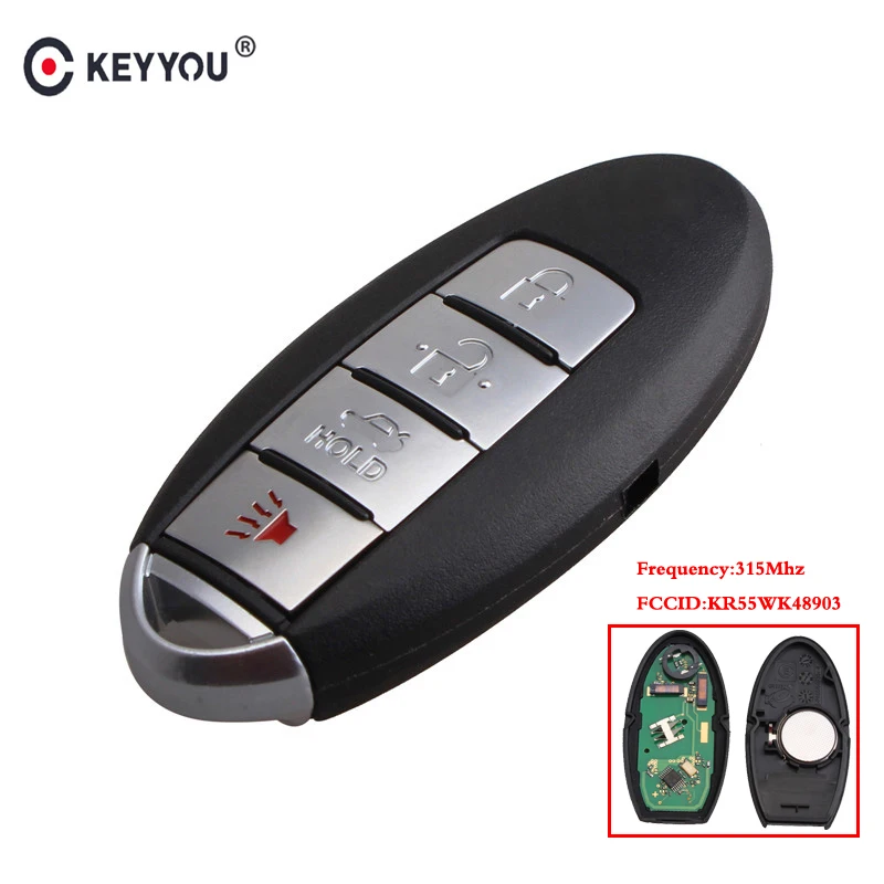 

KEYYOU 4 Buttons Smart Remote Control Key For NISSAN Altima Maxima Keyless Entry Fob 315Mhz KR55WK48903 Original Car Key