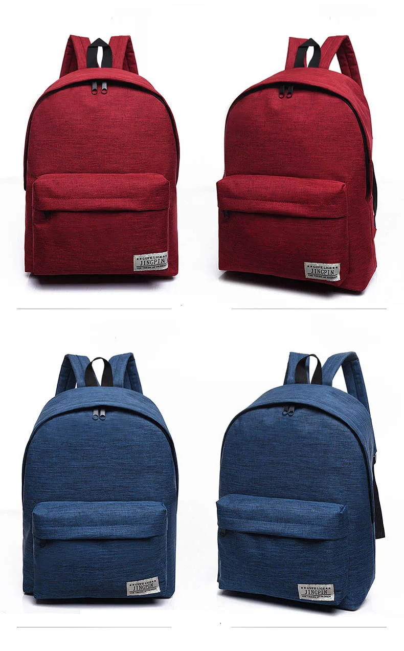 Дешевый черный рюкзак Mochila, Холщовый женский рюкзак, школьные сумки для подростков, парные рюкзаки, повседневные, 4 цвета, прочные